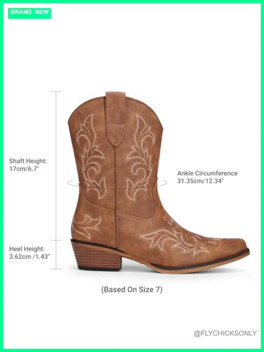 Women's Western Ankle Boots Square Toe Chunky Heels Faux Leather Slip-On